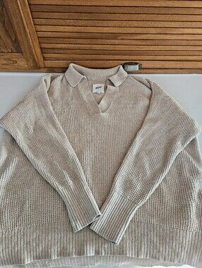 Aerie Women's CozyUp Waffle Polo Sweater